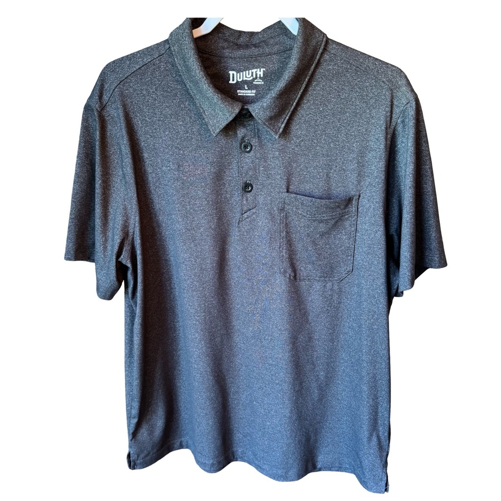 Duluth Powercord Short Sleeve Polo Men’s Size Large Charcoal Gray Standard Fit